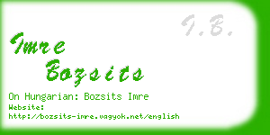imre bozsits business card